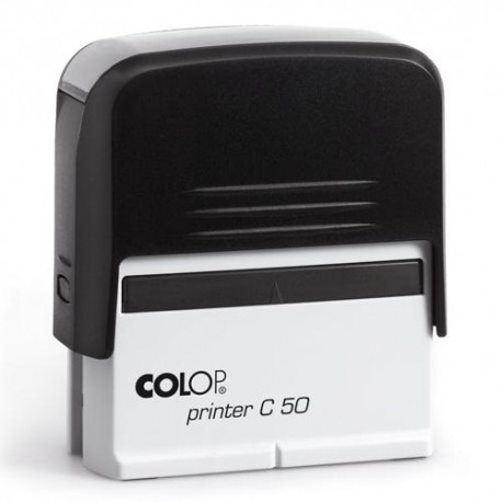 Colop Szövegbélyegző Printer C50 fekete ház kék párnával 30x69 mm