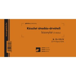 Készlet átadási-átvételi bizonylat 3 tételes 25x4 lapos tömb 203x102 mm