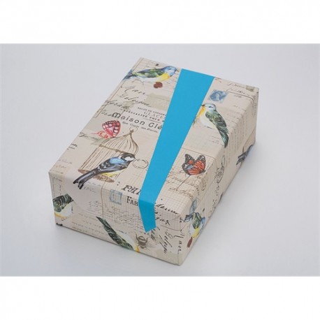 Díszcsomagoló Jung Design 50x75 cm 70g 2 oldalas újrahasznosított Maison madarak/kék