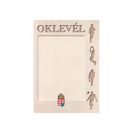 Oklevél pd A/4 álló címeres VII. sport