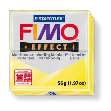 Kreatív kiégethető gyurma Fimo Effect 56g transzparens citrom