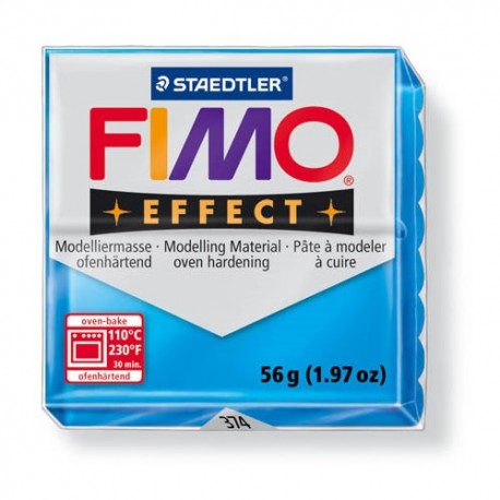 Kreatív kiégethető gyurma Fimo Effect 56g transzparens kék