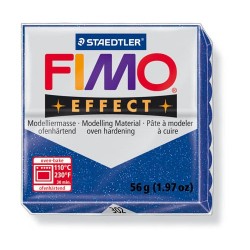 Kreatív kiégethető gyurma Fimo Effect 56g glitteres kék