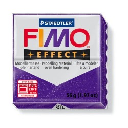 Kreatív kiégethető gyurma Fimo Effect 56g glitteres lila