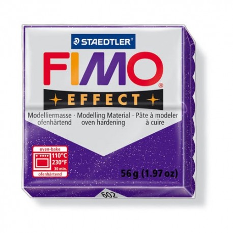 Kreatív kiégethető gyurma Fimo Effect 56g glitteres lila