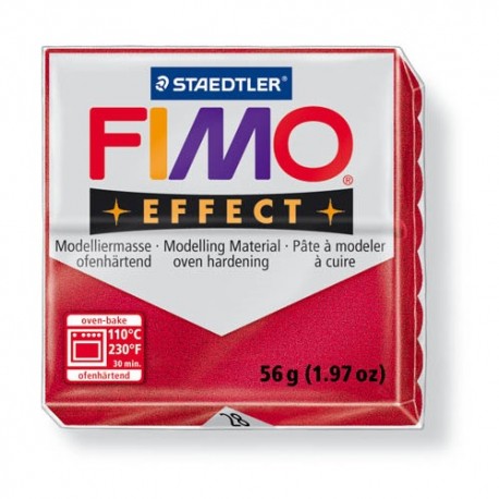 Kreatív kiégethető gyurma Fimo Effect 56g metál rubinvörös