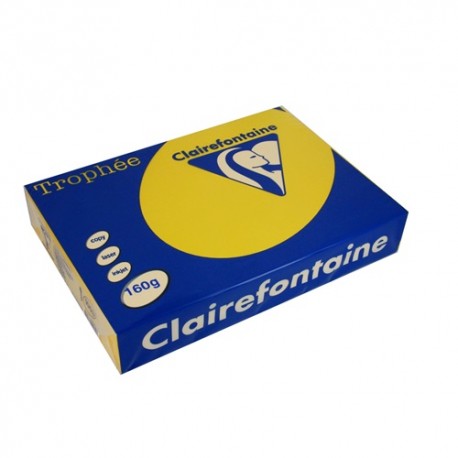 Másolópapír színes Clairefontaine Trophée A/4 160g intenzív napsárga 250 ív/csomag (1053)