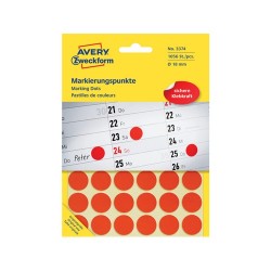 Etikett címke Avery Zweckform 18 mm kör címke piros 22 ív 1056 db/csomag No.3374