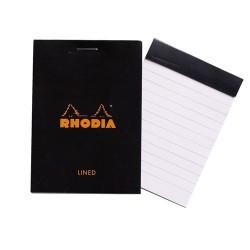 Jegyzettömb Clairefontaine Rhodia Black A/7 80 lapos vonalas