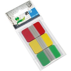 Oldaljelölő műanyag Info Notes Index Tabs 25x38 mm 3x25 lapos áttetsző vegyes színek