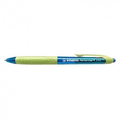 Golyóstoll Stabilo Performer+ nyomógombos XF 0,5 mm kék/világoszöld kék tintával