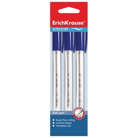 Golyóstoll ErichKrause U-11 1.0 mm áttetsző test kék