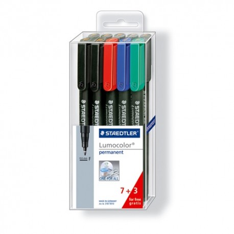 Marker Staedtler Lumocolor permanent F 7+3 db-os klt.