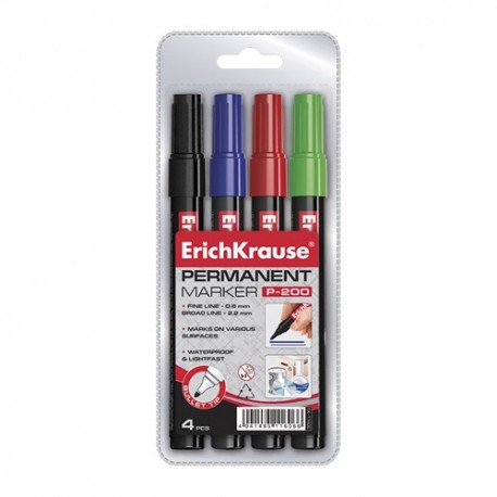 Marker ErichKrause P200 permanent kerek 4 db-os klt.