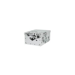Tárolódoboz karton maxi 52x40x25 cm virágok fehér