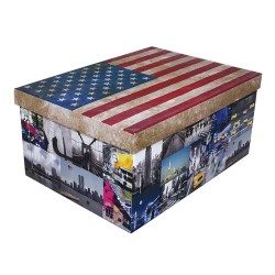 Tárolódoboz karton maxi 51x37x24 cm zászló Amerika