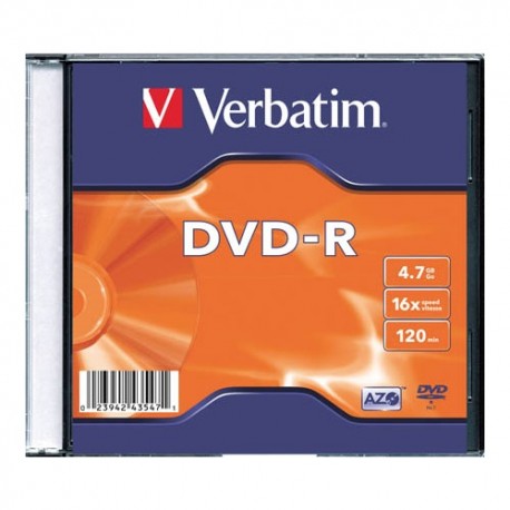 DVD-R Verbatim 4.7 GB írható 16x vékony tok
