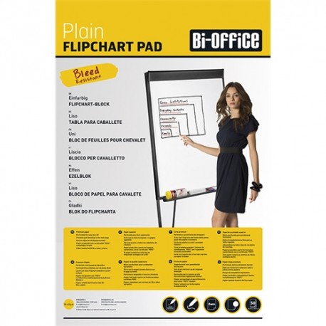 Flipchart papír Bi-Office 65x95 cm 55g 50 ív/csomag kockás