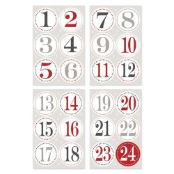Kreatív Adventi kalendárium matrica 1-24 számok, kicsi