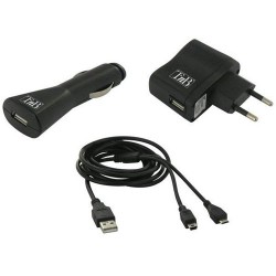 Hálózati+autós USB töltő+USB-mini/microUSB kábel szett 1000mA TnB ACMPFULL1