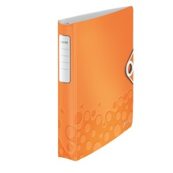 Gyűrűs könyv Leitz Active Wow A/4 4 gyűrűs 30 mm gerinccel softclick narancs