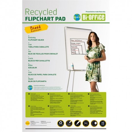 Flipchart papír Bi-Office 65x98 cm 55g 20 ív/csomag sima, újrahasznosított