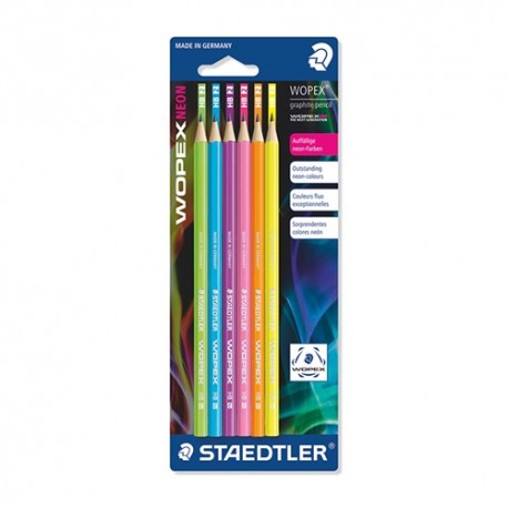 Grafitirón Staedtler Wopex Neon HB 6 db/bliszer