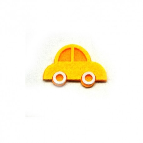Kreatív filcfigura autó sárga