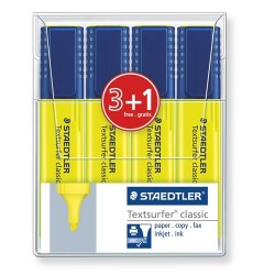 Szövegkiemelő Staedtler Textsurfer Classic sárga 3+1 db / bliszter