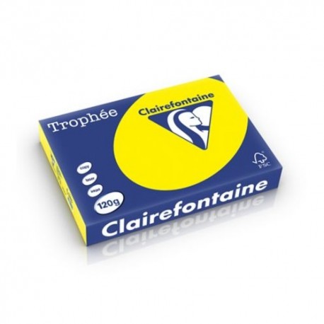 Másolópapír színes Clairefontaine Trophée A/4 120g intenzív sárga 250 ív/csomag (1292)