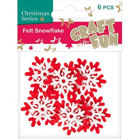 Karácsonyi filc CF hópihe piros-fehér 6 db/csomag