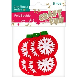Karácsonyi filc CF gömb hópihével 6 db/csomag
