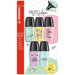 Szövegkiemelő Stabilo Boss Mini Pastellove 5 db-os klt. (lila, türkiz, menta, sárga, pink)