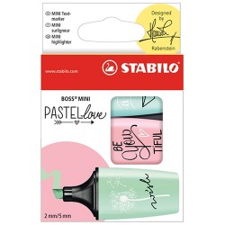 Szövegkiemelő Stabilo Boss Mini Pastellove 3 db-os klt. (menta, pink, türkiz)