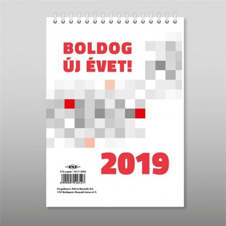 Naptár asztali 21TA álló 2019