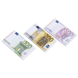Jegyzettömb/játékpénz 14 x 8 cm 100 lapos Euro minta