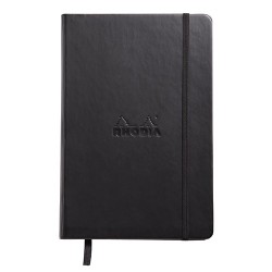 Füzet Clairefontaine Rhodia Black A/5 cm 96 lapos sima, gumis, fekete