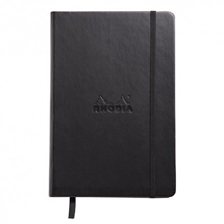 Füzet Clairefontaine Rhodia Black A/5 cm 96 lapos sima, gumis, fekete