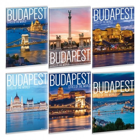 Füzet Ars Una kisalakú extra kapcsos 40 lapos vonalas city-budapest (934) 19