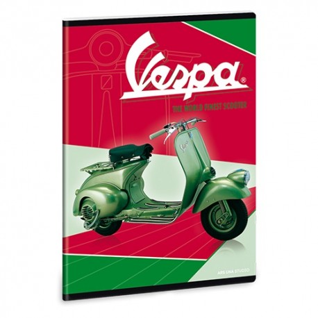 Füzet Ars Una kisalakú extra kapcsos 40 lapos vonalas Vespa Green (879) 18