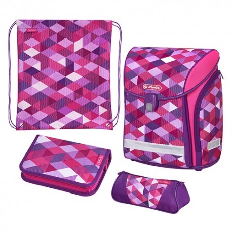 Iskolatáska Herlitz Midi Plus Pink Cubes
