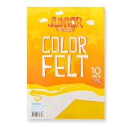 Kreatív Junior filc lapok A/4, sárga, 10 db/csomag