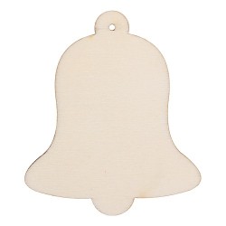 Kreatív fa festhető karácsonyfadísz 8,7 x 10 cm harang natúr 5 db/csomag