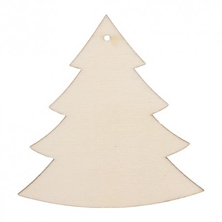 Kreatív fa festhető karácsonyfadísz 9,8 x 10 cm fenyő natúr 6 db/csomag
