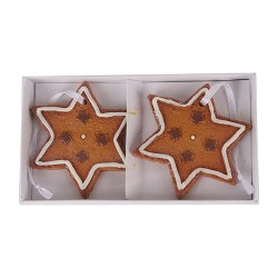 Karácsonyi akasztós mézeskalács csillag 7 cm 2 db/ doboz