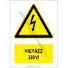 Vigyázz 230V figyelmeztető piktogram tábla