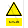 Gázpalack figyelmeztető piktogram tábla
