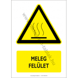 Meleg felület figyelmeztető piktogram tábla