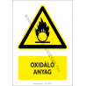 Oxidáló anyag figyelmeztető piktogram tábla