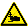 A kéz sérülésének veszélye figyelmeztető piktogram matrica